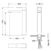 Смеситель Timo Selene 3061/03F для раковины, высокий, черный