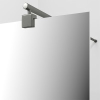 Душевая перегородка WasserKraft Rur 30W39GR-MR, 90 см, свободный вход, стекло зеркальное, профиль графит