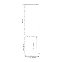 Душевая перегородка WasserKraft Rur 30W39GR-TXG, 90 см, свободный вход, стекло текстурное, профиль графит