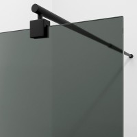 Душевая перегородка WasserKraft Rur 30W39MB-TG, 90 см, свободный вход, стекло тонированное, профиль черный матовый
