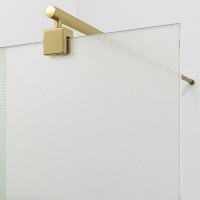 Душевая перегородка WasserKraft Rur 30W39PG-TXG, 90 см, свободный вход, стекло текстурное, профиль глянцевое золото