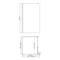 Душевая перегородка WasserKraft Rur 30W40GR-MR, 120 см, свободный вход, стекло зеркальное, профиль графит