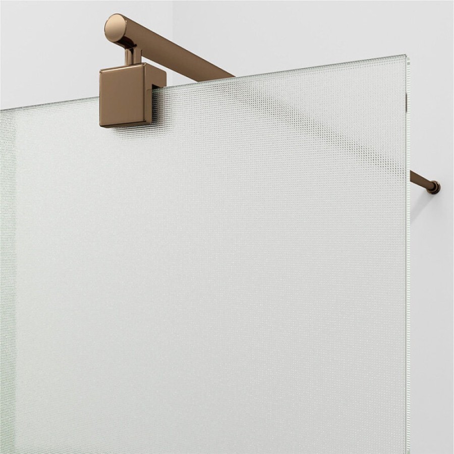 Душевая перегородка WasserKraft Rur 30W40RG-TXG, 120 см, свободный вход, стекло текстурное, профиль розовое золото