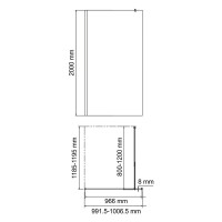 Душевая перегородка WasserKraft Rur 30W44GR-TG, 100 см, свободный вход, стекло тонированное, профиль графит