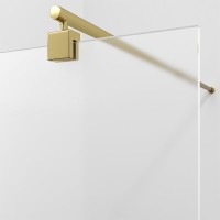 Душевая перегородка WasserKraft Rur 30W44PG-MG, 100 см, свободный вход, стекло матовое, профиль глянцевое золото