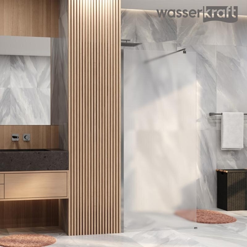 Душевая перегородка WasserKraft Rur 30W46-MG со свободным входом, 110 см, стекло матовое, профиль хром
