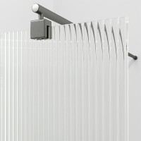 Душевая перегородка WasserKraft Rur 30W46GR-FL, 110 см, свободный вход, стекло рифленое, профиль графит