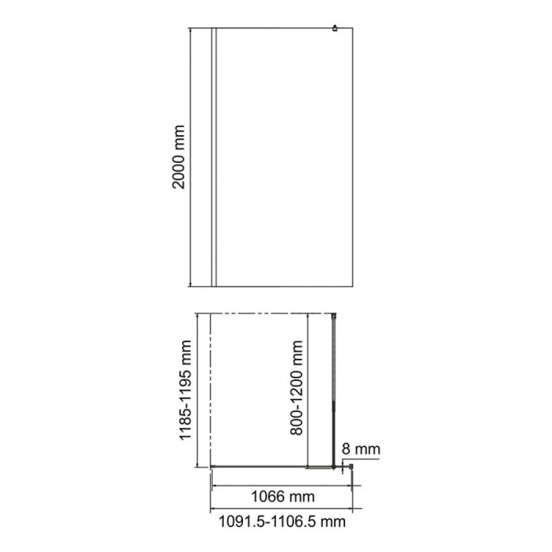 Душевая перегородка WasserKraft Rur 30W46GR-MR, 110 см, свободный вход, стекло зеркальное, профиль графит