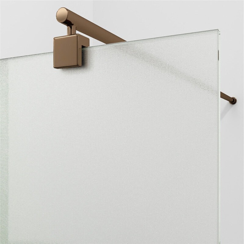 Душевая перегородка WasserKraft Rur 30W46RG-TXG, 110 см, свободный вход, стекло текстурное, профиль розовое золото