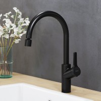 Смеситель Damixa Eclipse 310722300 для кухонной мойки, с двухрежимным регулируемым аэратором, черный матовый