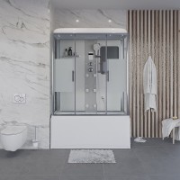Душевая кабина Niagara Ultra NG-3150-01 150 x 70 см, высокий поддон, профиль хром, стекло прозрачное с матовой полосой, 31500164