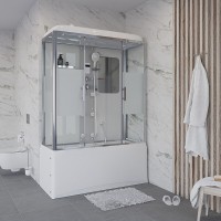 Душевая кабина Niagara Ultra NG-3150-01 150 x 70 см, высокий поддон, профиль хром, стекло прозрачное с матовой полосой, 31500164