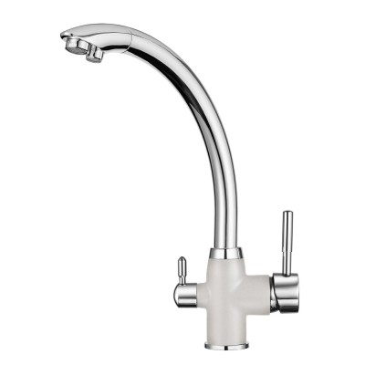 Смеситель для кухонной мойки Granula GR-3167 3167chwh, с подключением к фильтру, хром/арктик