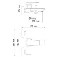 Смеситель WasserKRAFT 3201 для ванны с коротким изливом, хром