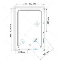 Душевой уголок RGW CL-44 80 х 100 см, дверь раздвижная, стекло прозрачное, профиль хром, 32094480-11