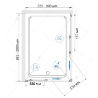 Душевой уголок RGW CL-44 В 32094490-11 90 х 100 см, дверь раздвижная, стекло прозрачное, хром