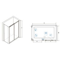 Душевой уголок RGW Classic CL-48-1 (CL-14+Z-060-1) 320948119-011, 110 х 90 см, стекло прозрачное, профиль хром