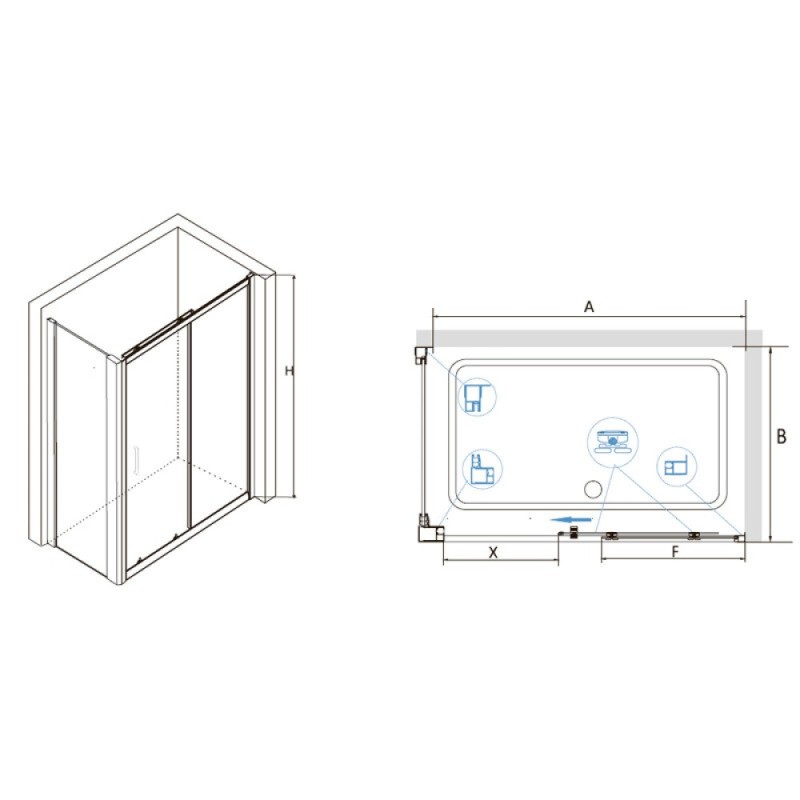 Душевой уголок RGW Classic CL-48 (CL-14+Z-050-1) 32094882-011, 120 х 80 см, стекло прозрачное, профиль хром