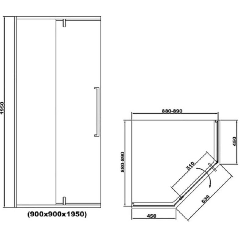 Душевой уголок RGW SV-81 32328199-11 90 х 90 см, хром