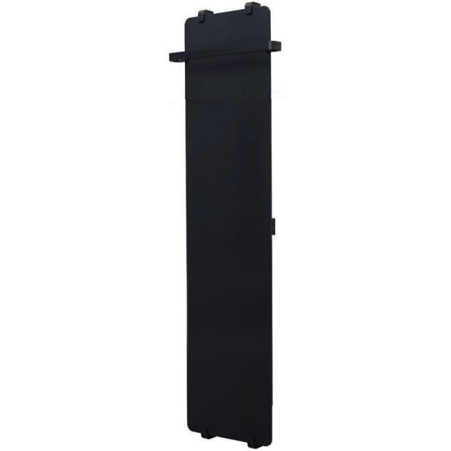 Полотенцесушитель электрический Allen Brau Infinity 00325640, ширина 44 см, высота 160 см, рейлинг 2.0, крепление, чёрное матовое стекло/черный браш