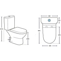 Унитаз-компакт безободковый Aquanet Ray-C 326011/326012, крышка микролифт, цвет белый