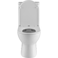 Унитаз-компакт безободковый Aquanet Ray-C 326011/326012, крышка микролифт, цвет белый
