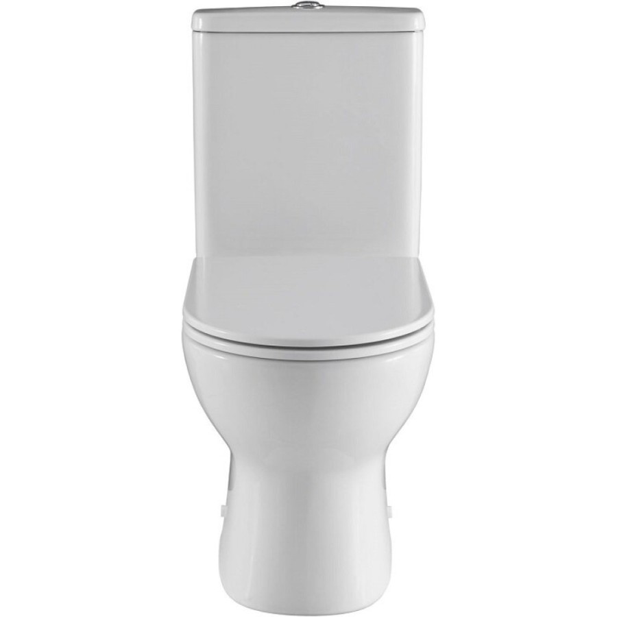 Унитаз-компакт безободковый Aquanet Ray-C 326011/326012, крышка микролифт, цвет белый