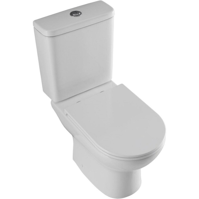 Унитаз-компакт безободковый Aquanet Ray-C 326011/326012, крышка микролифт, цвет белый
