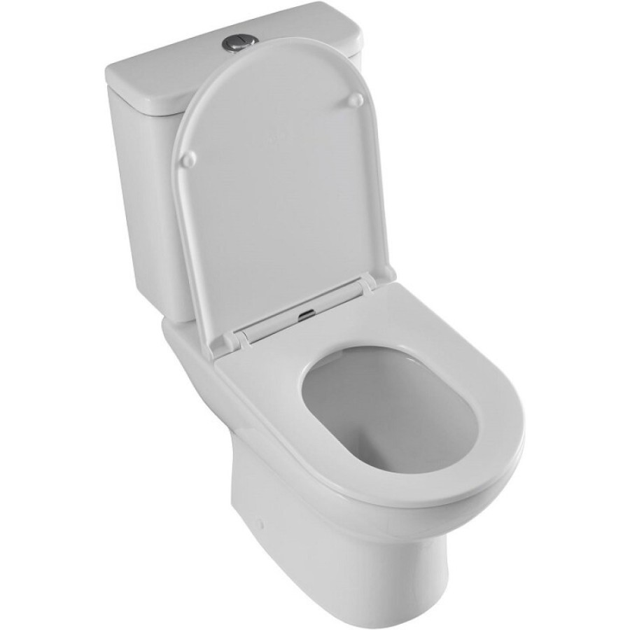 Унитаз-компакт безободковый Aquanet Ray-C 326011/326012, крышка микролифт, цвет белый
