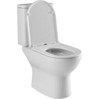 Унитаз-компакт безободковый Aquanet Ray-C 326011/326012, крышка микролифт, цвет белый