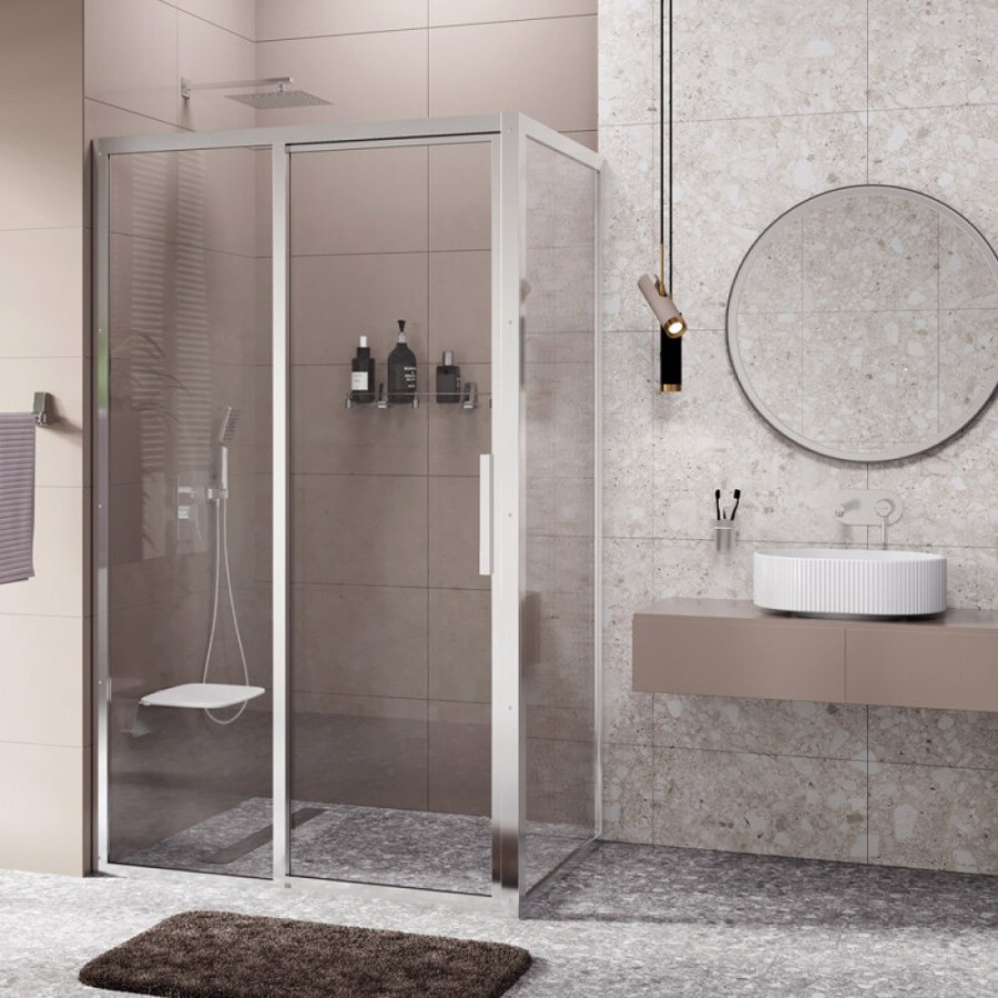 Душевой уголок WasserKRAFT Lopau 32S, 120 х 90 см, профиль хром, стекло прозрачное, 32S07L/R