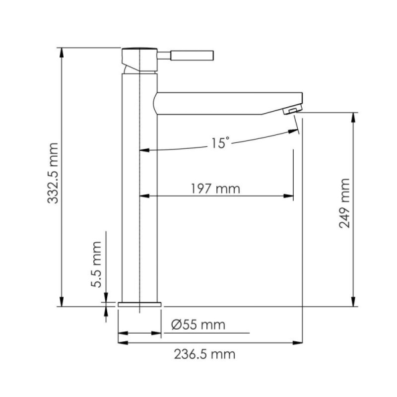 Смеситель для раковины WasserKRAFT Gollach, черный матовый, 3303H