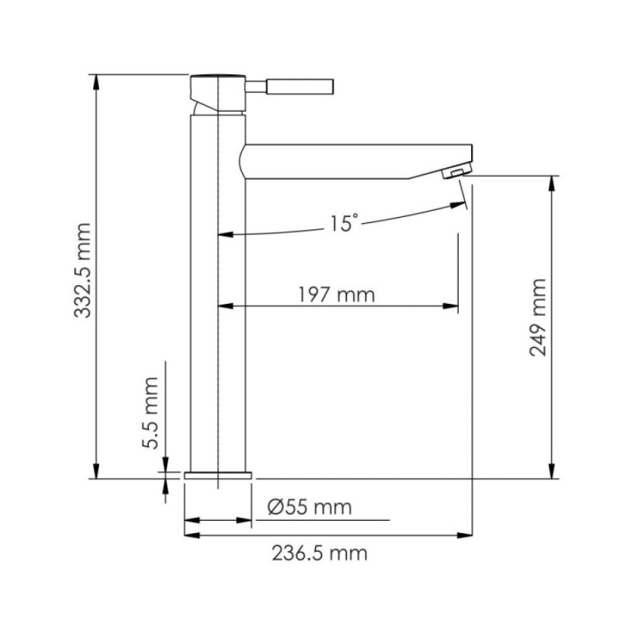 Смеситель для раковины WasserKRAFT Gollach, черный матовый, 3303H