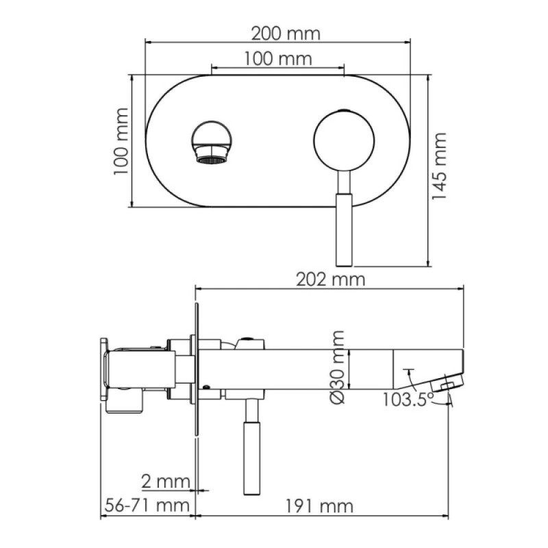 Смеситель для раковины WasserKRAFT Gollach, черный матовый, 3330