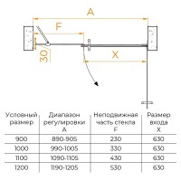 Душевая дверь RGW HO-012B, 350601200-14, 100 х 195 см в нишу, распашная, стекло прозрачное, профиль черный