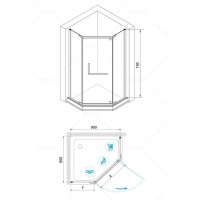 Душевой уголок RGW Hotel HO-081 B, 90 х 90 x 195 см, 350608199-14, дверь распашная, стекло прозрачное, черный, с полотенцедержателем