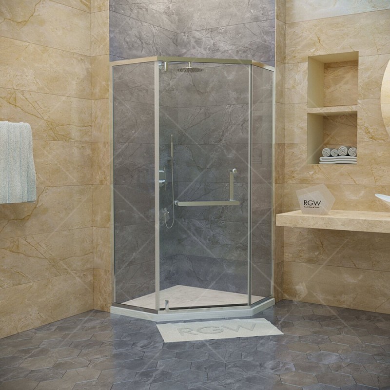Душевой уголок RGW Hotel HO-084, 350608400-11, 100 х 100 x 195 см, дверь распашная, стекло прозрачное, хром