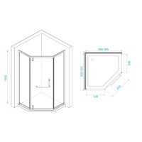 Душевой уголок RGW Hotel HO-084-B 350608400-14, 100 х 100 см, стекло прозрачное, профиль черный