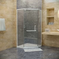 Душевой уголок RGW Hotel HO-084W, 100 х 100 x 195 см, дверь распашная, стекло прозрачное, белый, 350608400-15
