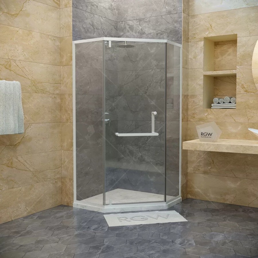 Душевой уголок RGW Hotel HO-084W, 100 х 100 x 195 см, дверь распашная, стекло прозрачное, белый, 350608400-15