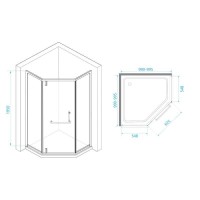 Душевой уголок RGW Hotel HO-084W, 100 х 100 x 195 см, дверь распашная, стекло матовое, профиль белый, 350608400-25