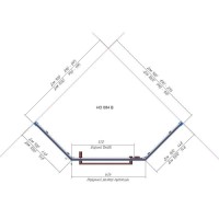 Душевой уголок RGW Hotel HO-084W, 100 х 100 x 195 см, дверь распашная, стекло матовое, профиль белый, 350608400-25