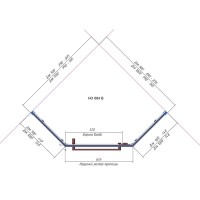Душевой уголок RGW Hotel HO-084B, 90 х 90 x 195 см, с полотенцедержателем, дверь распашная, стекло прозрачное, профиль черный, 350608499-14