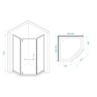 Душевой уголок RGW Hotel HO-084B, 90 х 90 см, стекло матовое сатинат, профиль черный матовый, 350608499-24