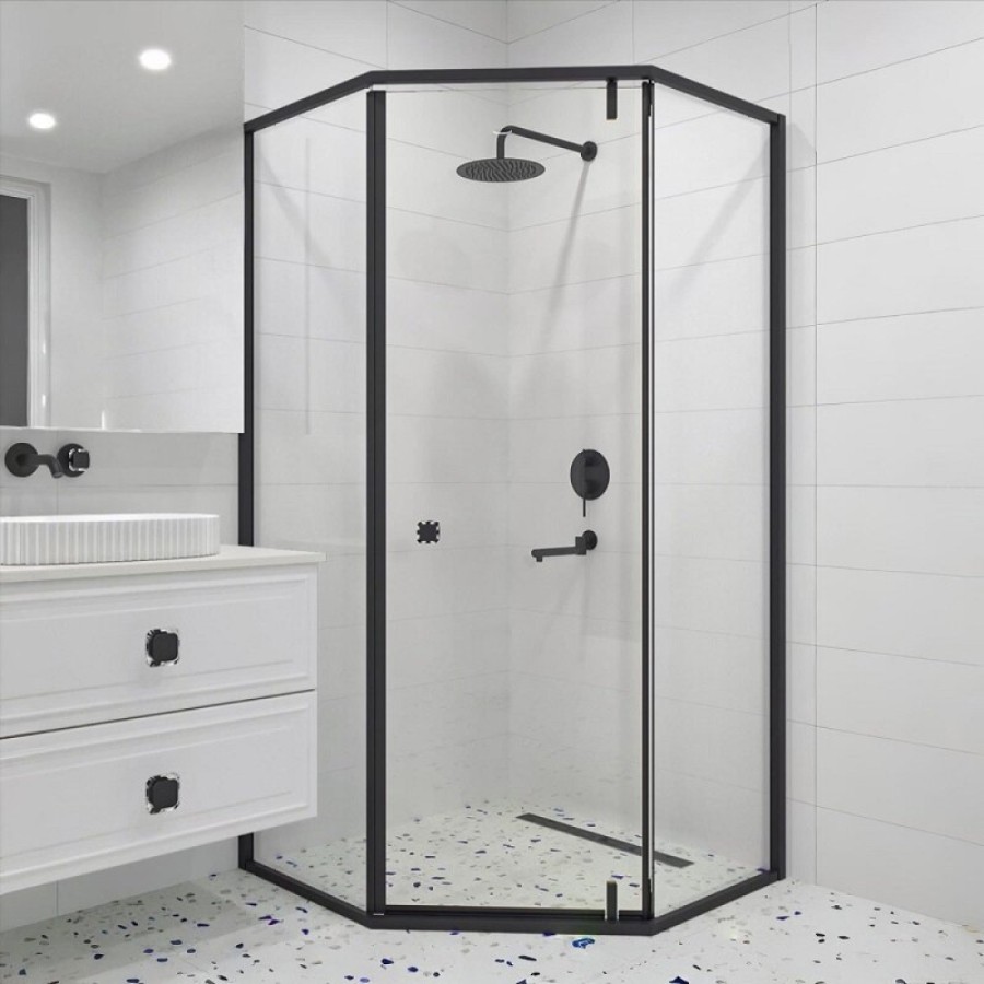 Душевой уголок RGW Hotel HO-088B, 350608899-14, 90 х 90 см, дверь распашная, стекло прозрачное, профиль черный