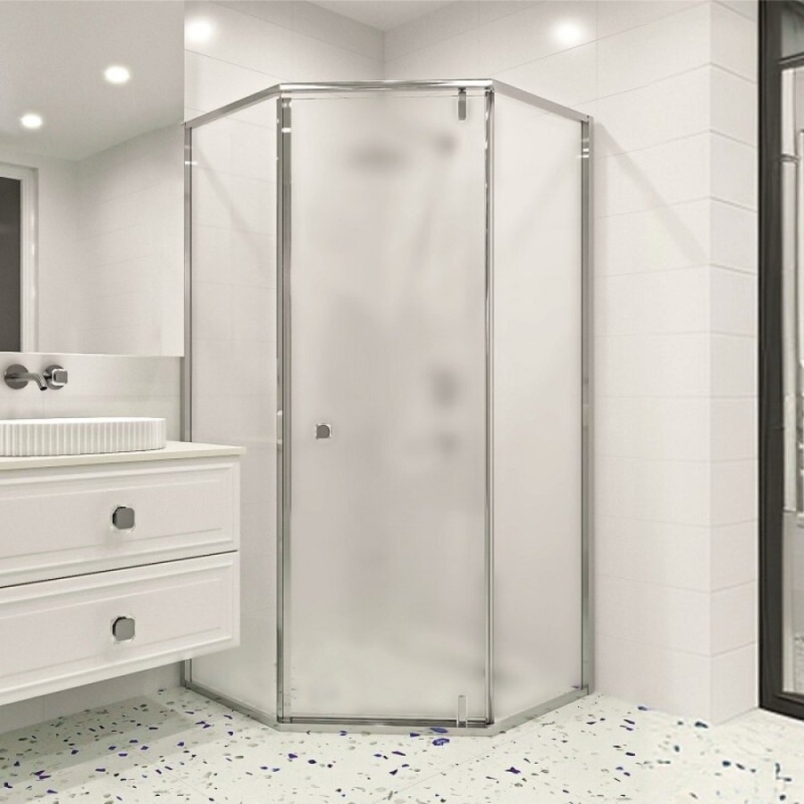 Душевой уголок RGW Hotel HO-088, 350608899-21, 90 х 90 см, дверь распашная, стекло сатинат/матовое, профиль хром