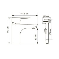 Смеситель WasserKRAFT LEINE 3508 для раковины с гигиеническим душем, хром