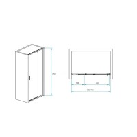 Душевая дверь RGW PA-008B, 100 х 195 см, стекло прозрачное, профиль черный, 350800801-14