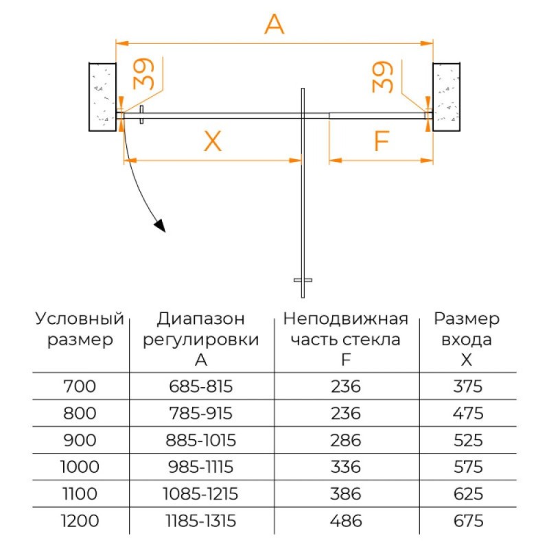Душевая дверь RGW Passage 350800801-21, 100 см, стекло матовое, профиль хром