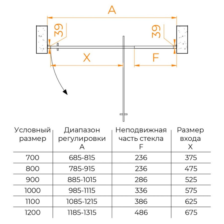Душевая дверь RGW Passage 350800801-21, 100 см, стекло матовое, профиль хром